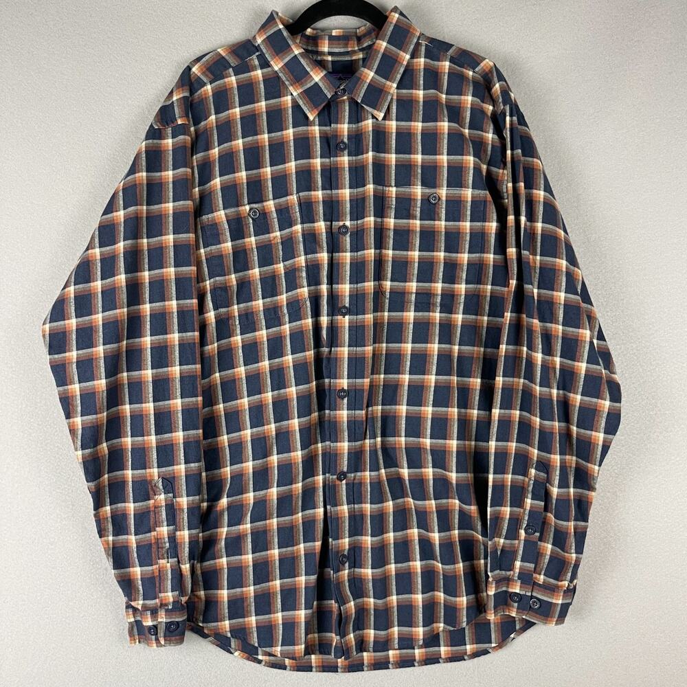 Patagonia Shirt Mens XL Pima Organic Cotton Plaid Long Sleeve Button Up Gorpcore